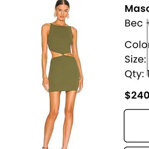 Bec and Bridge Mason Knit Mini Dress Olive Green AU 6 US 2  NWT